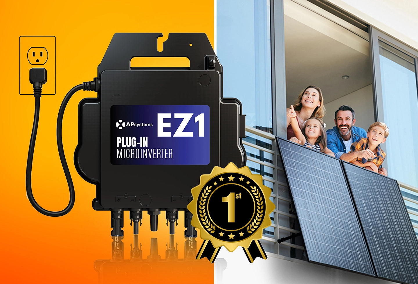 APsystems EZ1-LV 900VA | 120V Plug-and-Play DIY Balcony Solar Microinverter