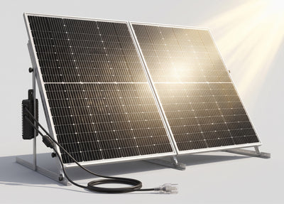 390W DIY Plug-and-Play Grid-Tied Solar Kit | Hoymiles 361W UL 3700 120V Microinverter, 2x 195W Bifacial Panels & Adjustable Tilt Mounts